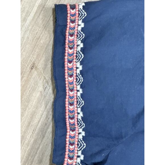 JOHNNY WAS Workshop Juliene Drape Top Voile TUNIC Navy Blue BOHO SM $205 NWT - Picture 8 of 12